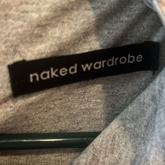 Naked Wardrobe grey longsleeve bike short fitted bodysuit one piece zipper back - Picture 8 of 10